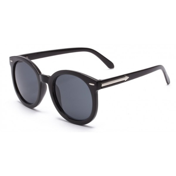 Black Round Arrow Arm Polarized Lens Sunglasses